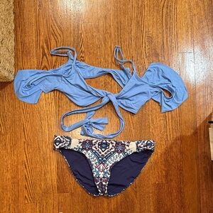 BECCA Blue and Navy Bikini Set